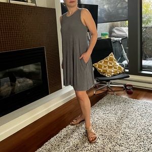 Toad & Co cotton dress in A-line shape.